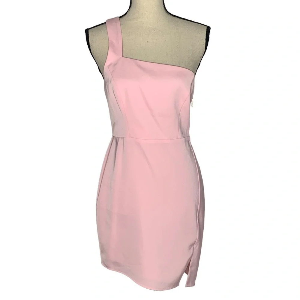 NWT NBD x Naven Mona Asymmetrical Dress in Light Lotus Pink - Picture 2 of 16